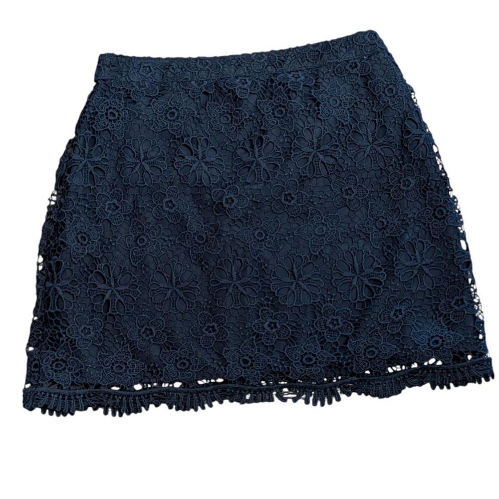 Hollister Black Floral Dark Coquette Lace Mini Skirt Size 7 Boho Festival